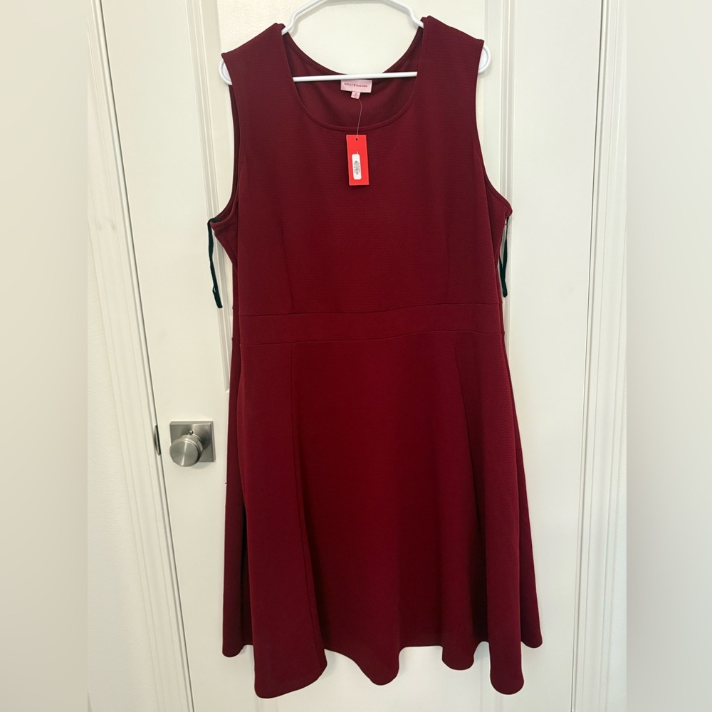 Sleeveless Burgundy Dress with POCKETS!!